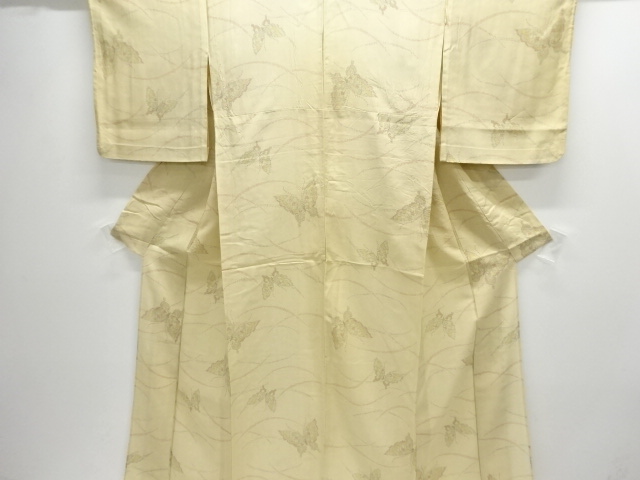 JAPANESE KIMONO / ANTIQUE KIMONO / SILK / FOR SUMMER / TOKAMACHI TSUMUGI / WOVEN BUTTERFLY